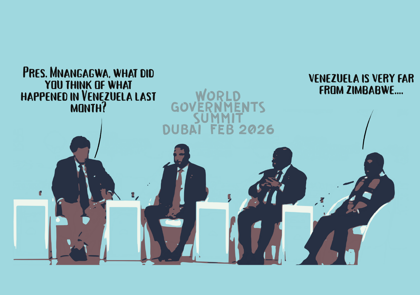 In full glare of cameras, President Mnangagwa proves zero knowledge of what happens around the world
